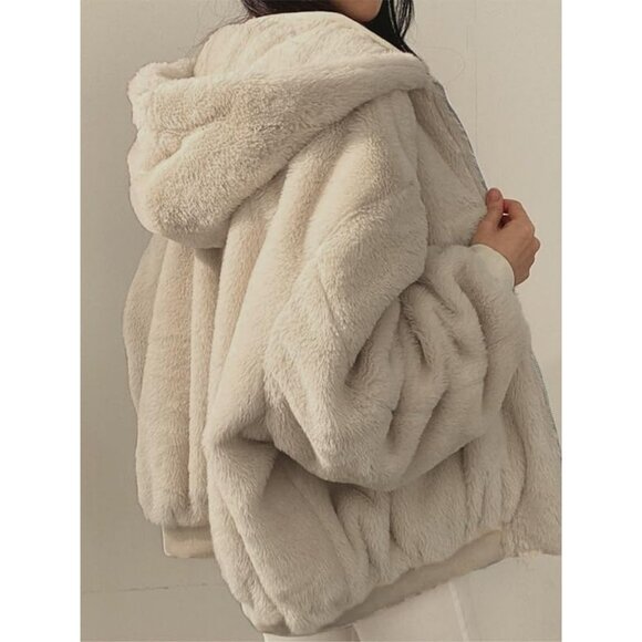 Women's Winter Coats Puffer Long Sleeve Oversized Full Zipper Warm Jackets Blue - Picture 6 of 6